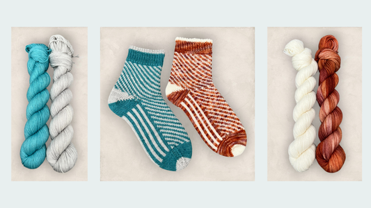 Sock Note 03 - Knitting Socks with Variegated Hand Dyed Yarn - A Simple Sock Recipe