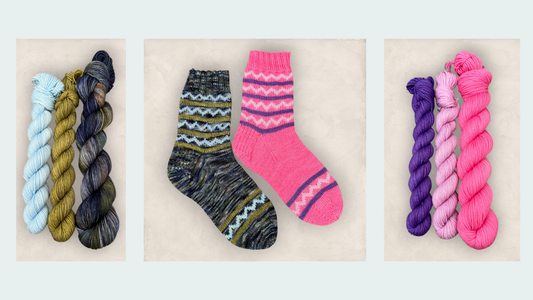 Sock Note 02 - Jayden Socks – Variegated vs Semi-Solid Hand Dyed Yarn