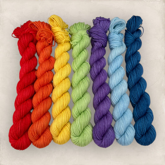 Rainbow Mini Skeins  7 x 20g  DK - Double Knitting image 0