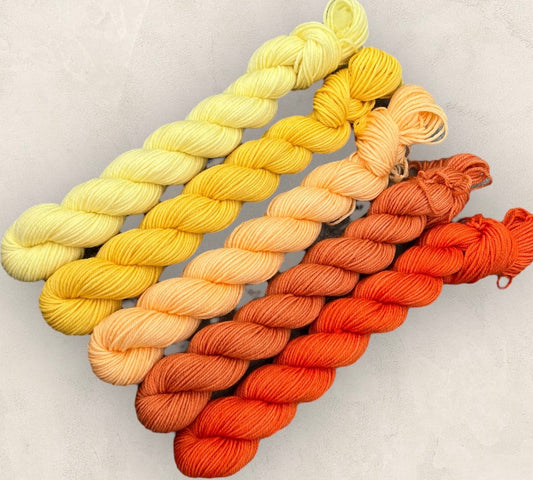 Mini Skeins  5 x 20g  Sunburst 4 Ply - Fingering Weigh image 0