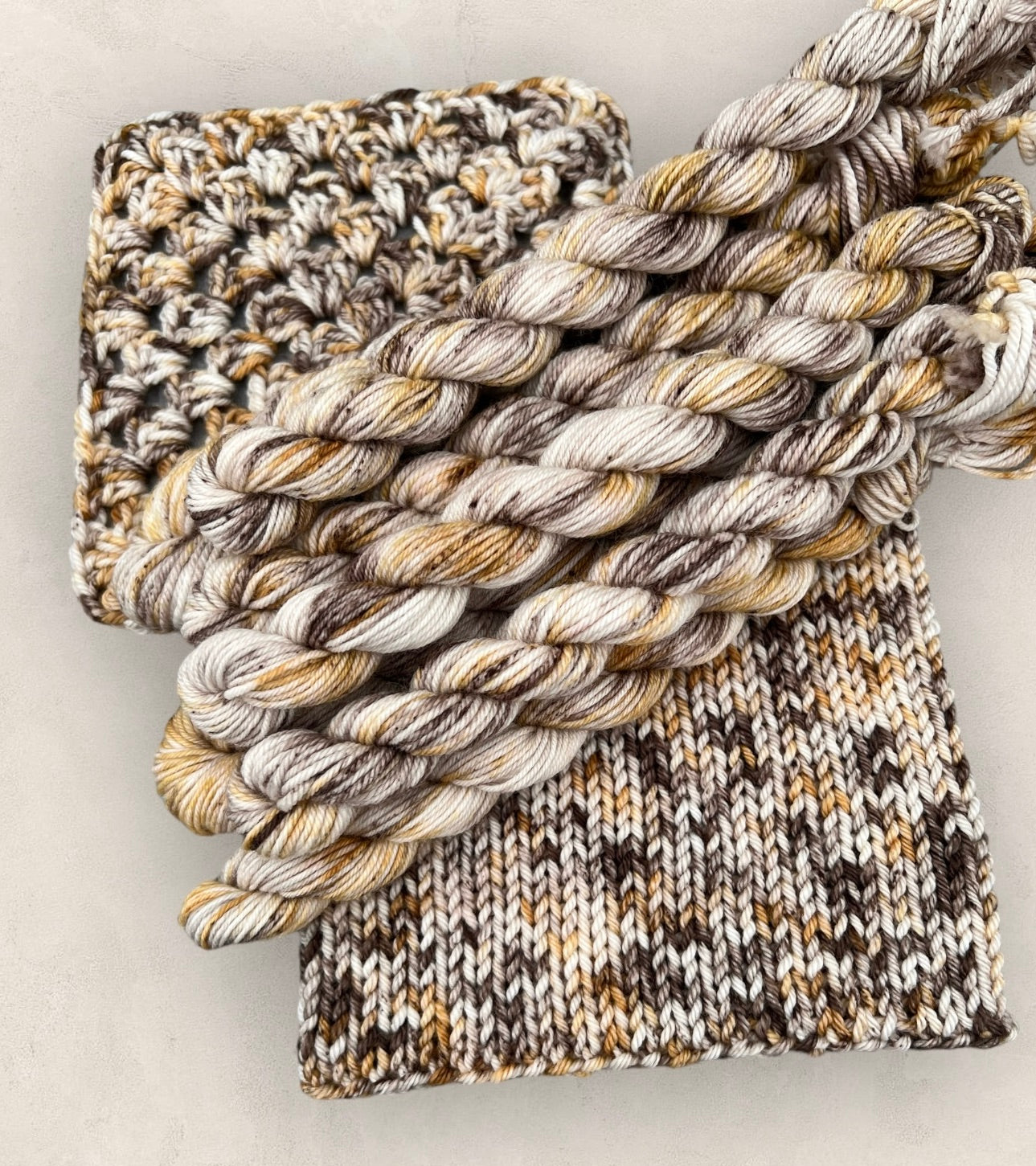 Mocha Swirl 4 Ply or DK Yarn 20g - 10g Mini Skein M83 image 0