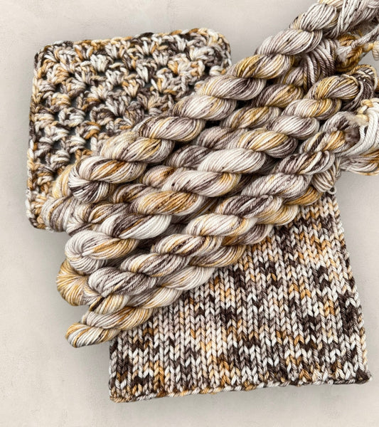 Mocha Swirl 4 Ply or DK Yarn 20g - 10g Mini Skein M83 image 0