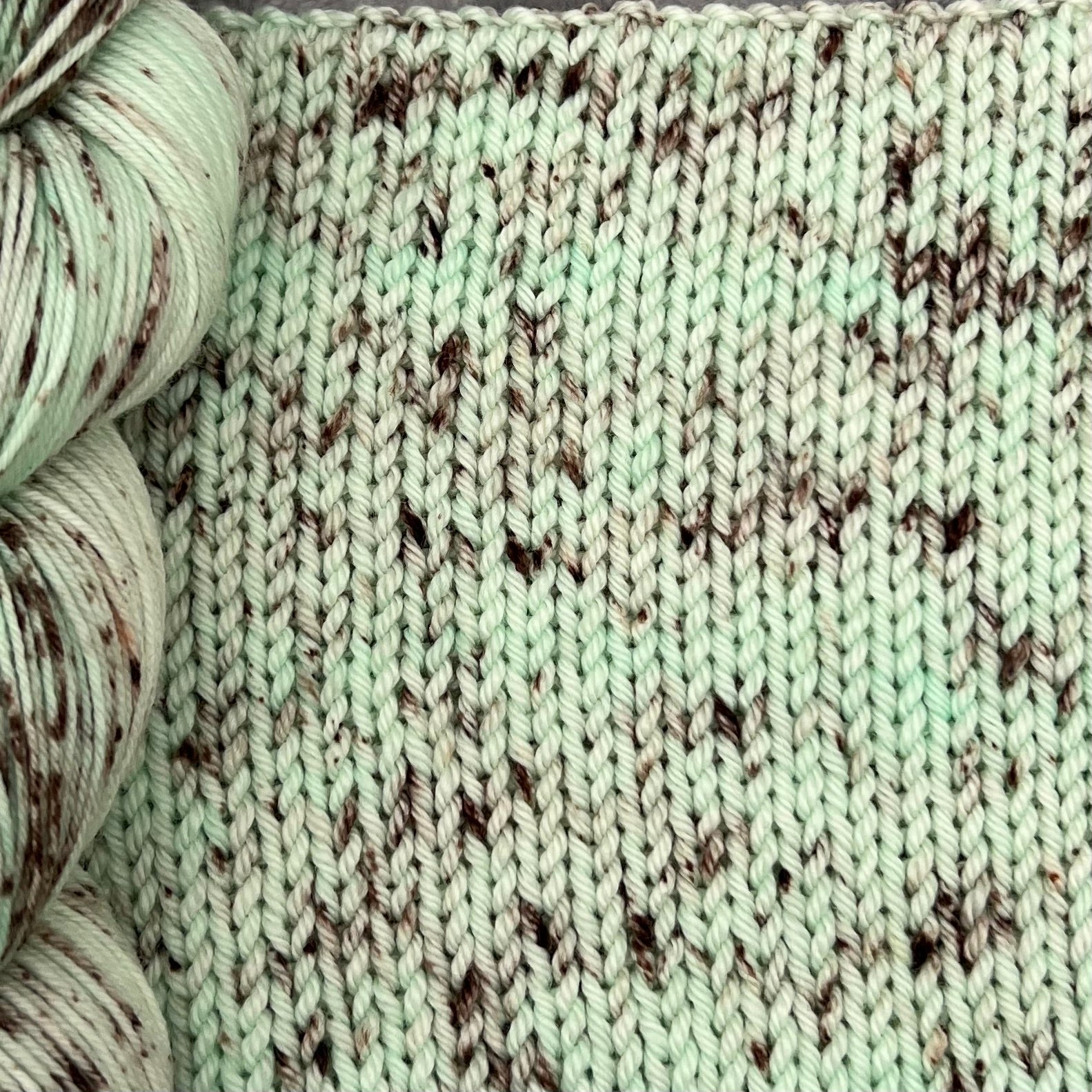 Mint Choc Chip DK Hand Dyed Yarn - Double Knitting image 1
