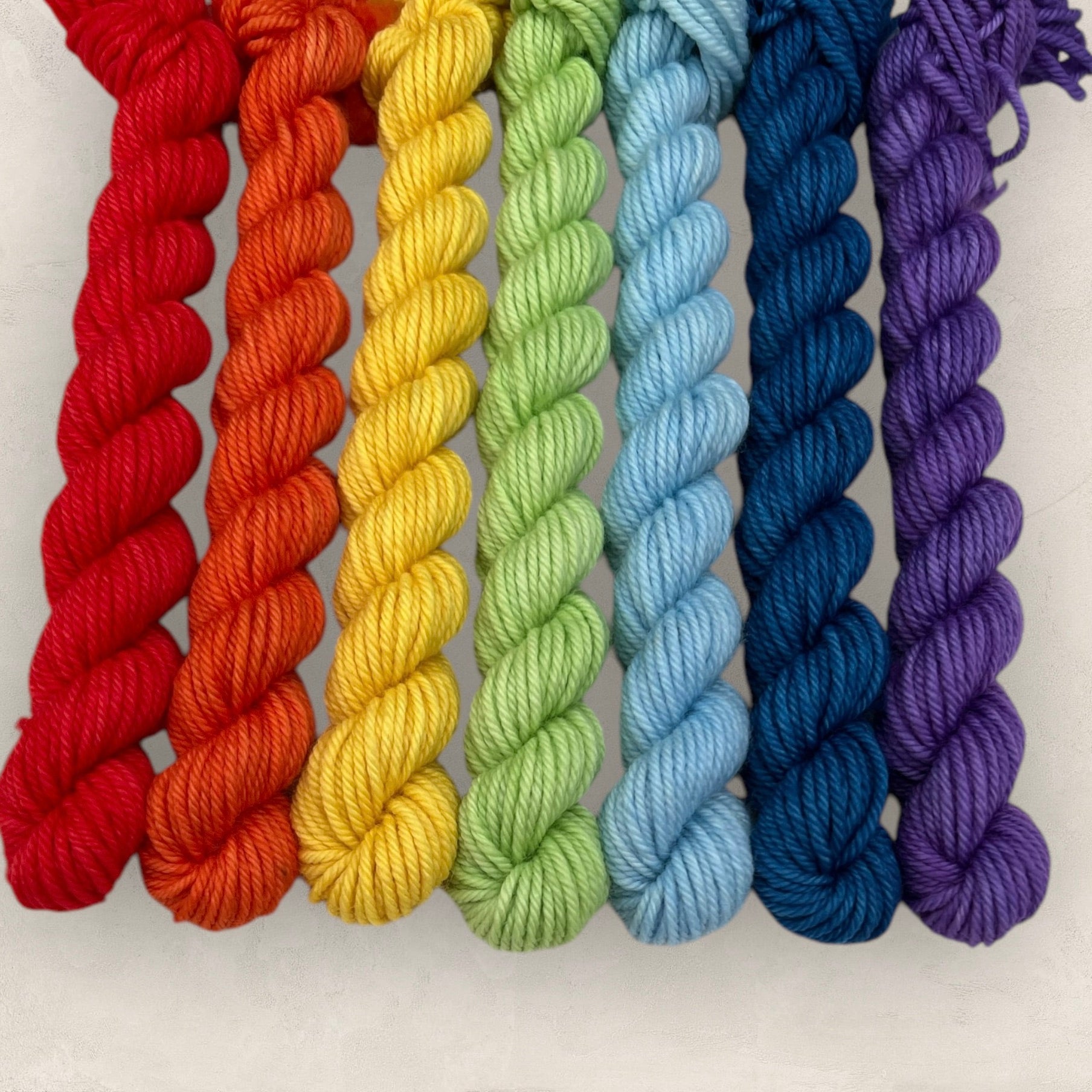 Rainbow Hand Dyed Yarn Mini Skeins 7 x 10g DK - Double Knitting image 2