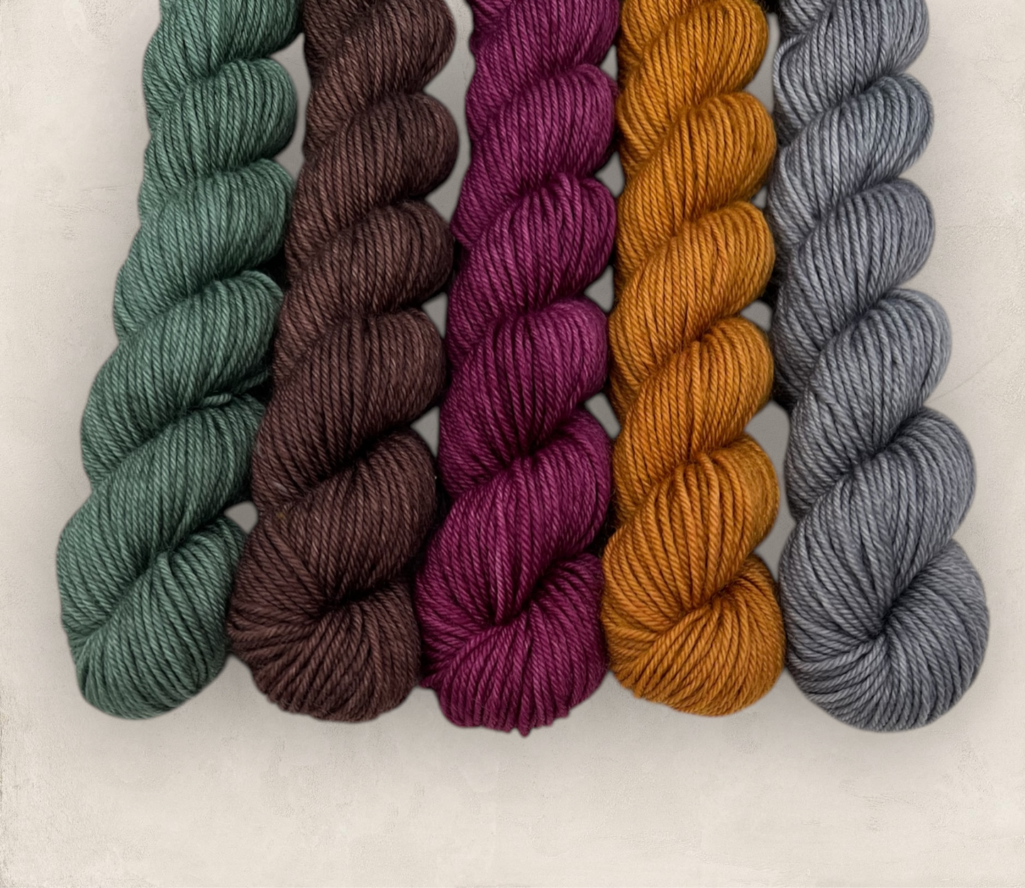 Mini Skeins Set 5 x 20g Winter Solstice 4 Ply / Sock - Fingering Weigh image 2