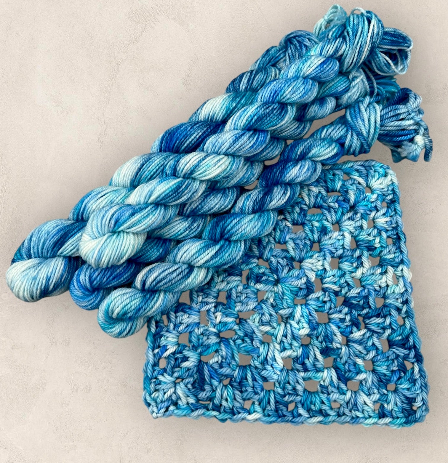 Azure 4 Ply or DK - Yarn 20g 10g Mini Skein M32 image 1