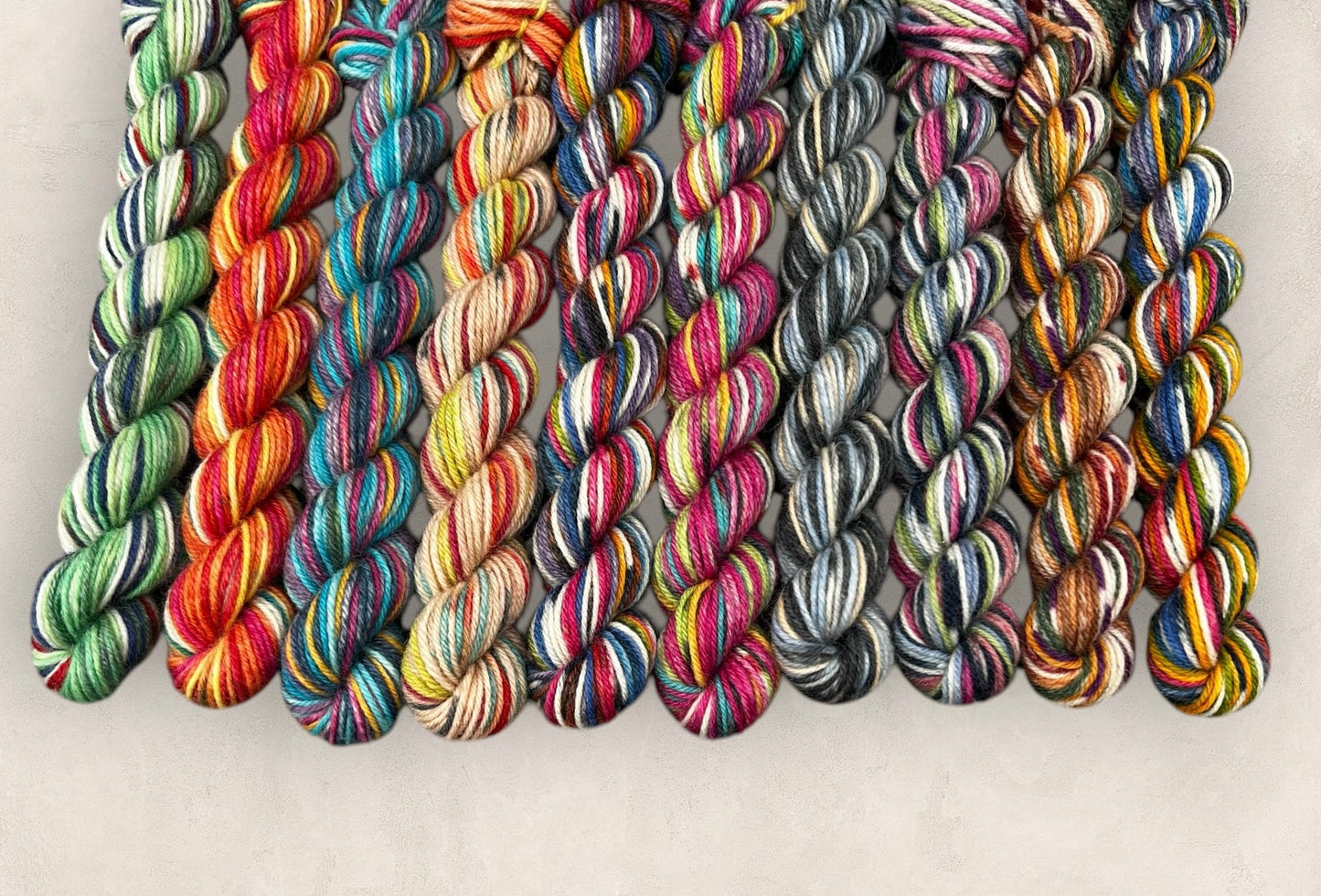 OPAL 10 x 10g Mini Skeins Knitting Crochet Wool 4Ply Mix Colour Pattern Bundle Variegated Yarn for Scrappy Socks Mitts, Hat or Cowl G21