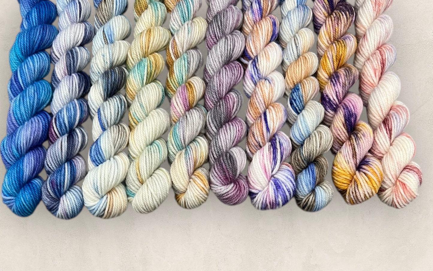 Hand Dyed Yarn Mini Skeins 10 x 10g 4Ply / Sock G13