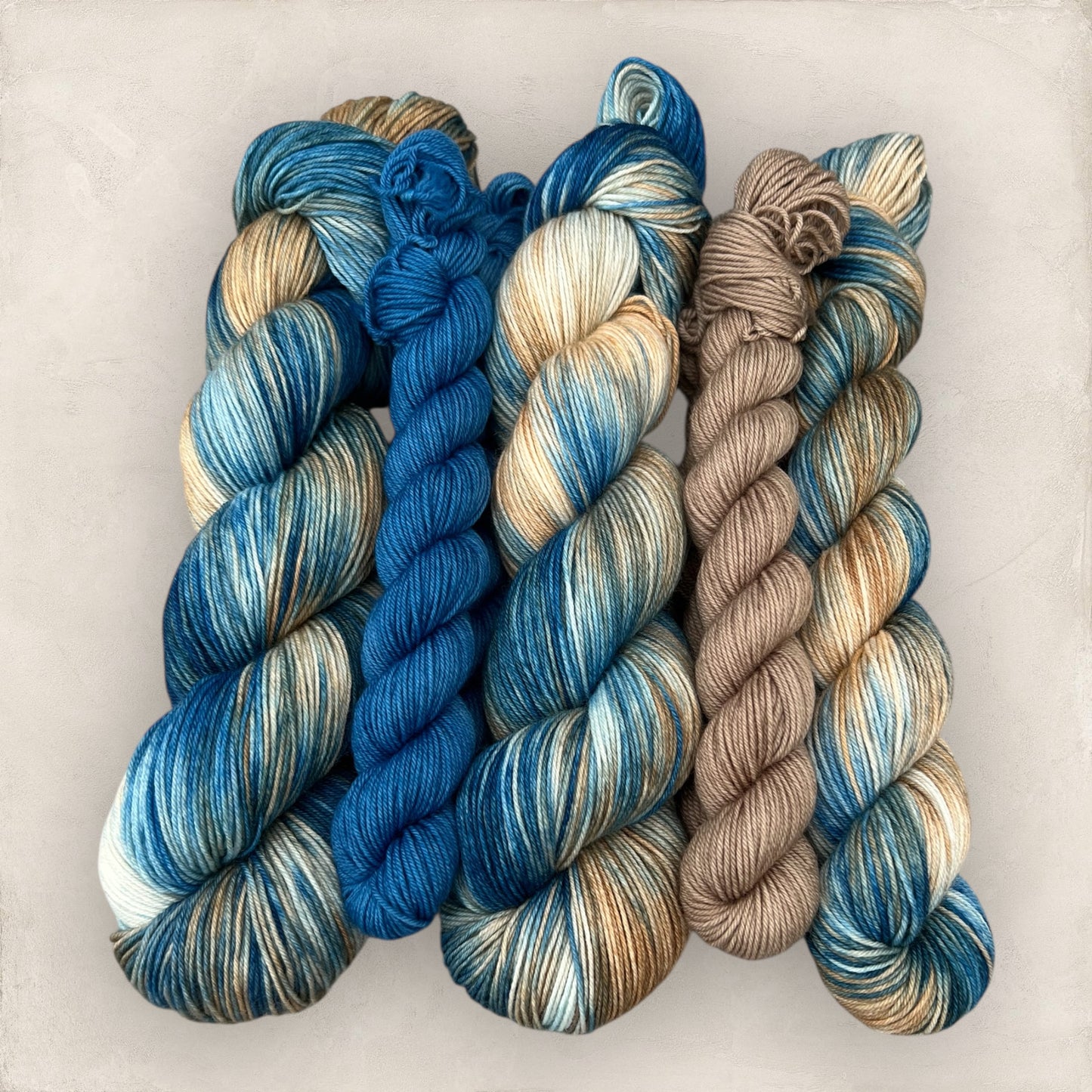 Indigo Drift Sock Set 4Ply Hand Dyed Yarn