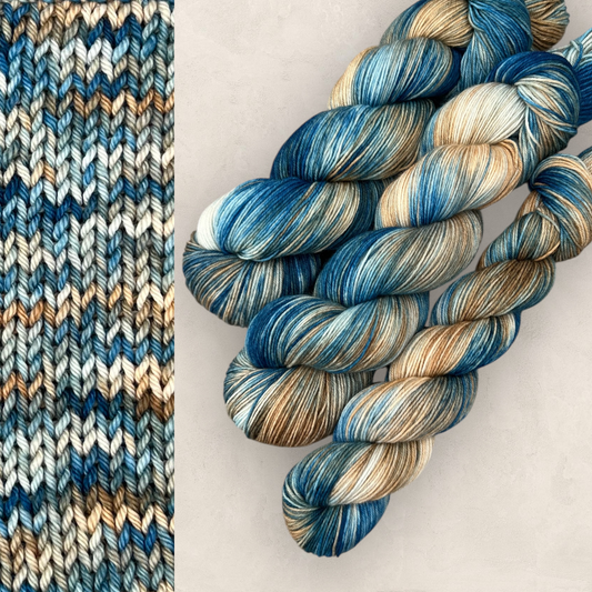 Indigo Drift 4Ply Sock Hand Dyed Yarn