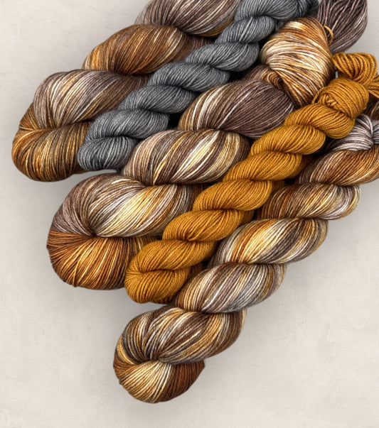 Golden Ash Sock Set 4Ply Hand Dyed Yarn