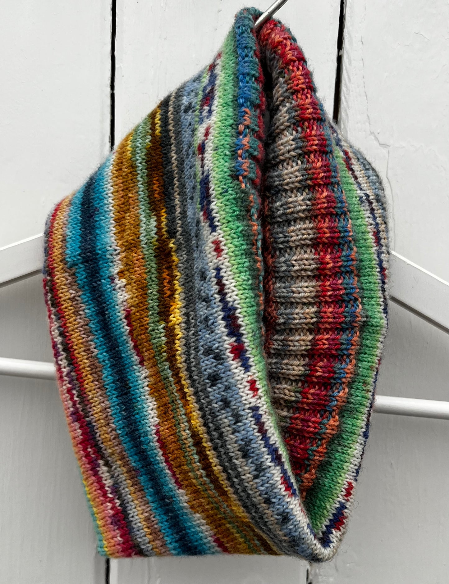 Knitting Kit Scrappy Cowl Neck Warmer - Opal Yarn, Needles and Knitting Pattern