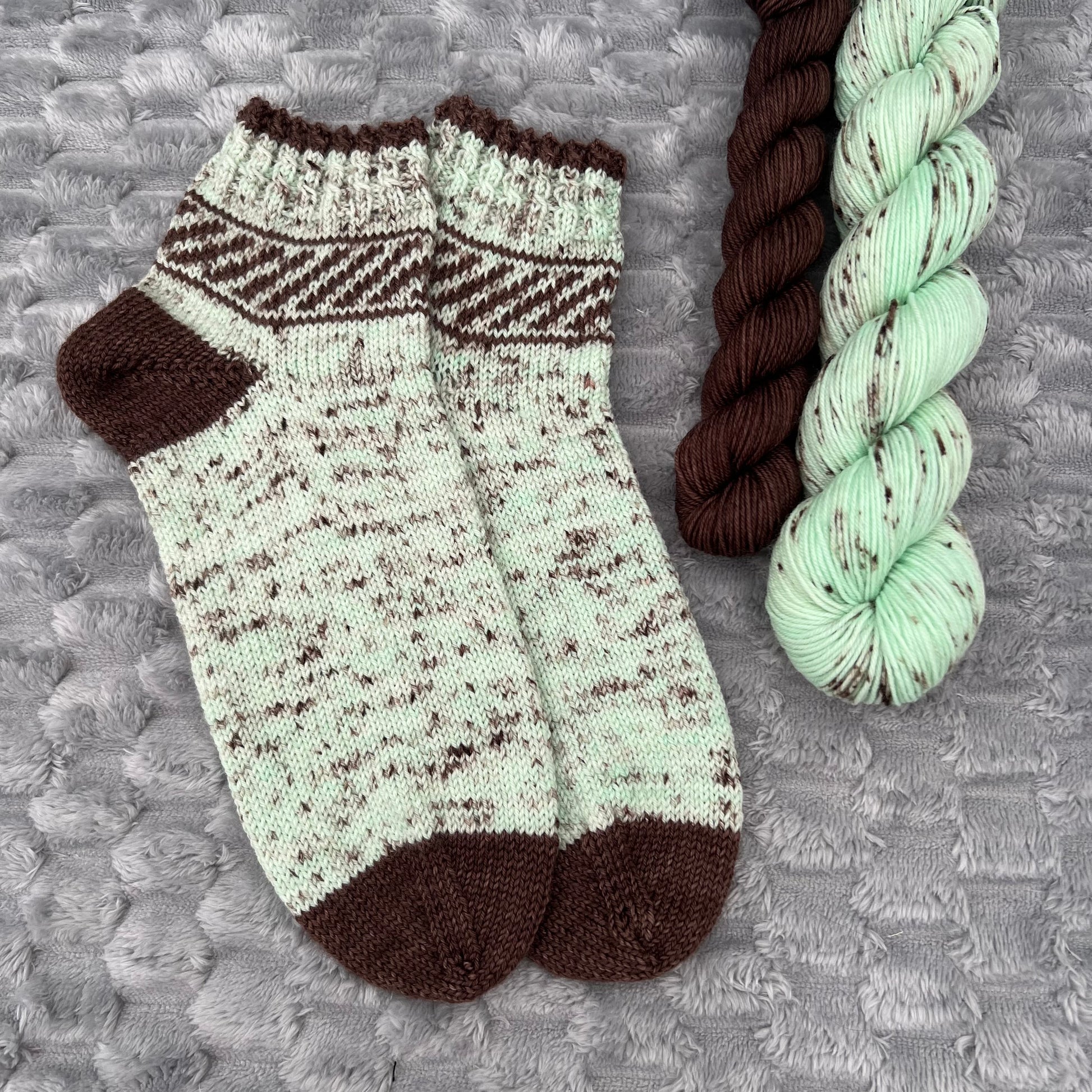 Mint Choc Chip 4 Ply Sock Yarn - Fingering Weight image 4
