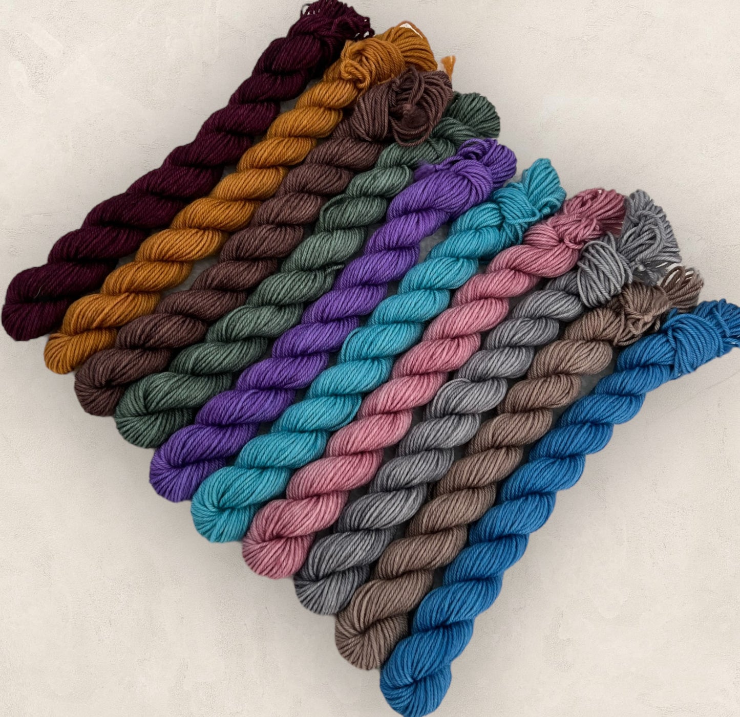 Hand Dyed Yarn Mini Skeins 10 x 10g Winter Shadows 4Ply / Sock image 0