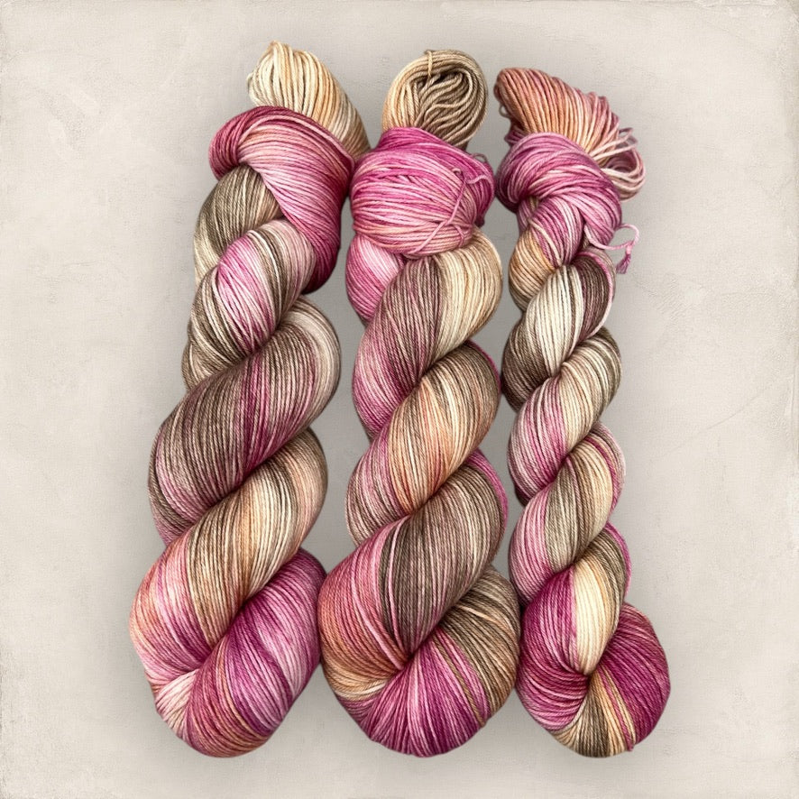 Berry Mocha DK Hand Dyed Yarn - Double Knitting