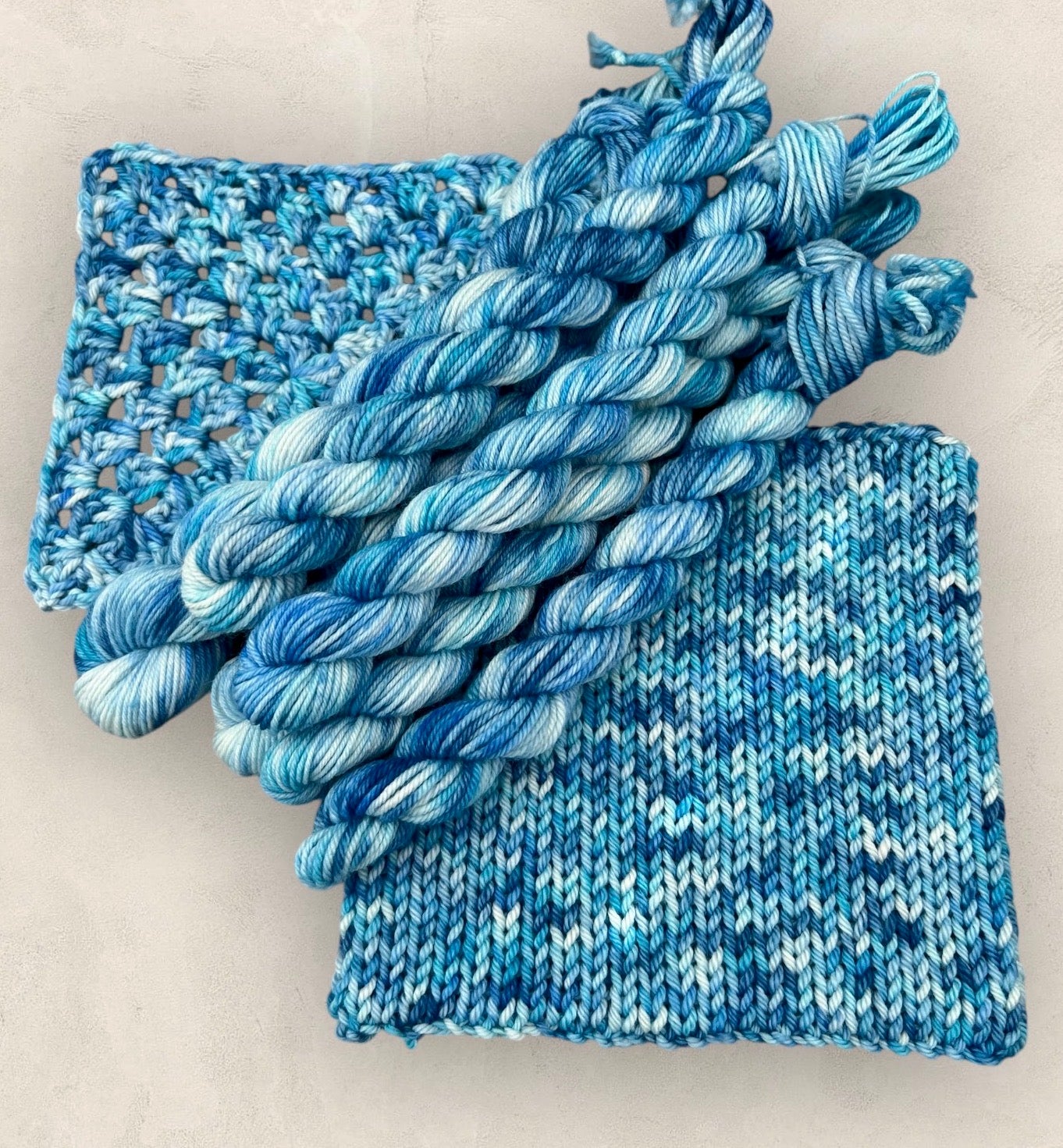 Azure 4 Ply or DK - Yarn 20g 10g Mini Skein M32 image 0