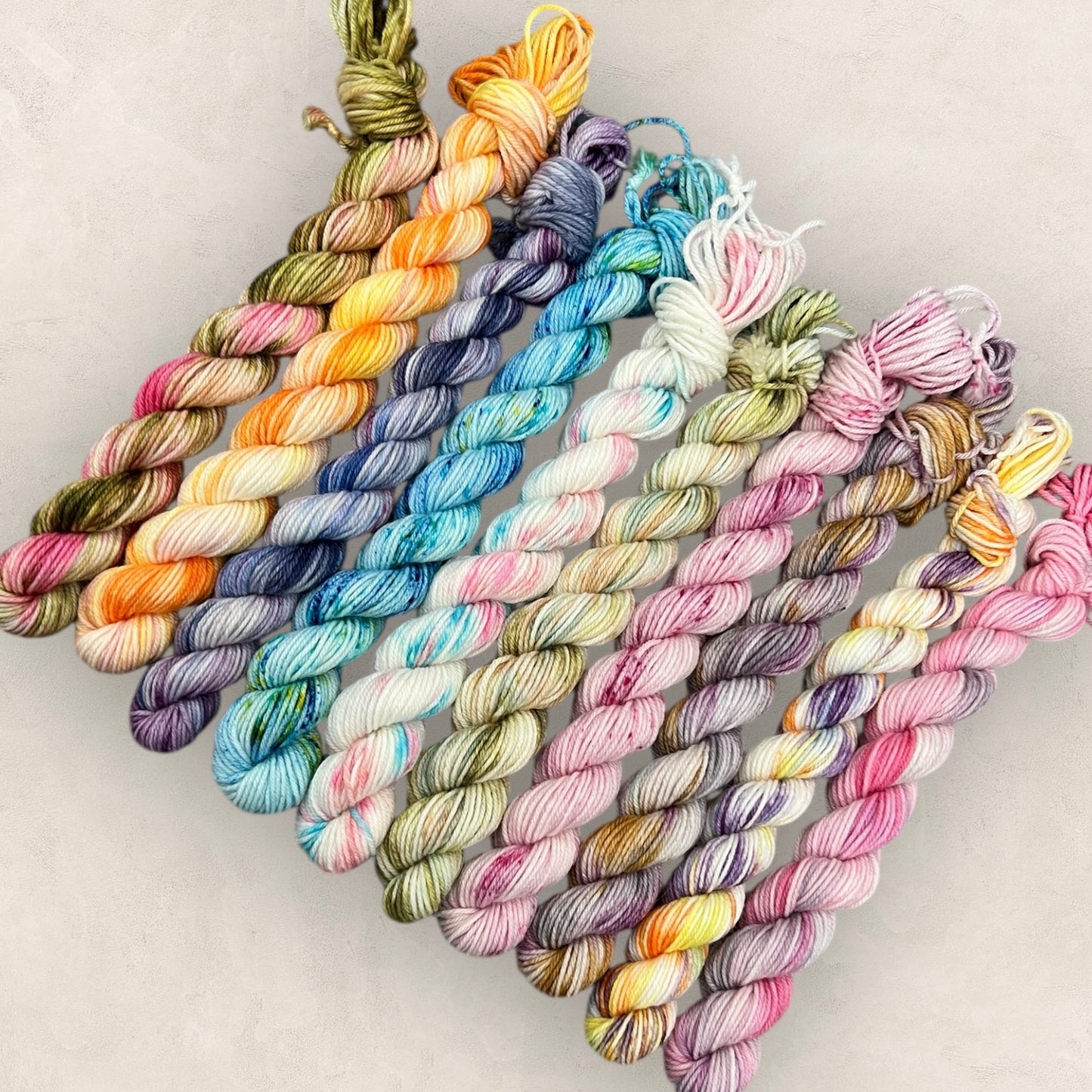 Hand Dyed Yarn Mini Skeins 10 x 10g 4Ply / Sock G14
