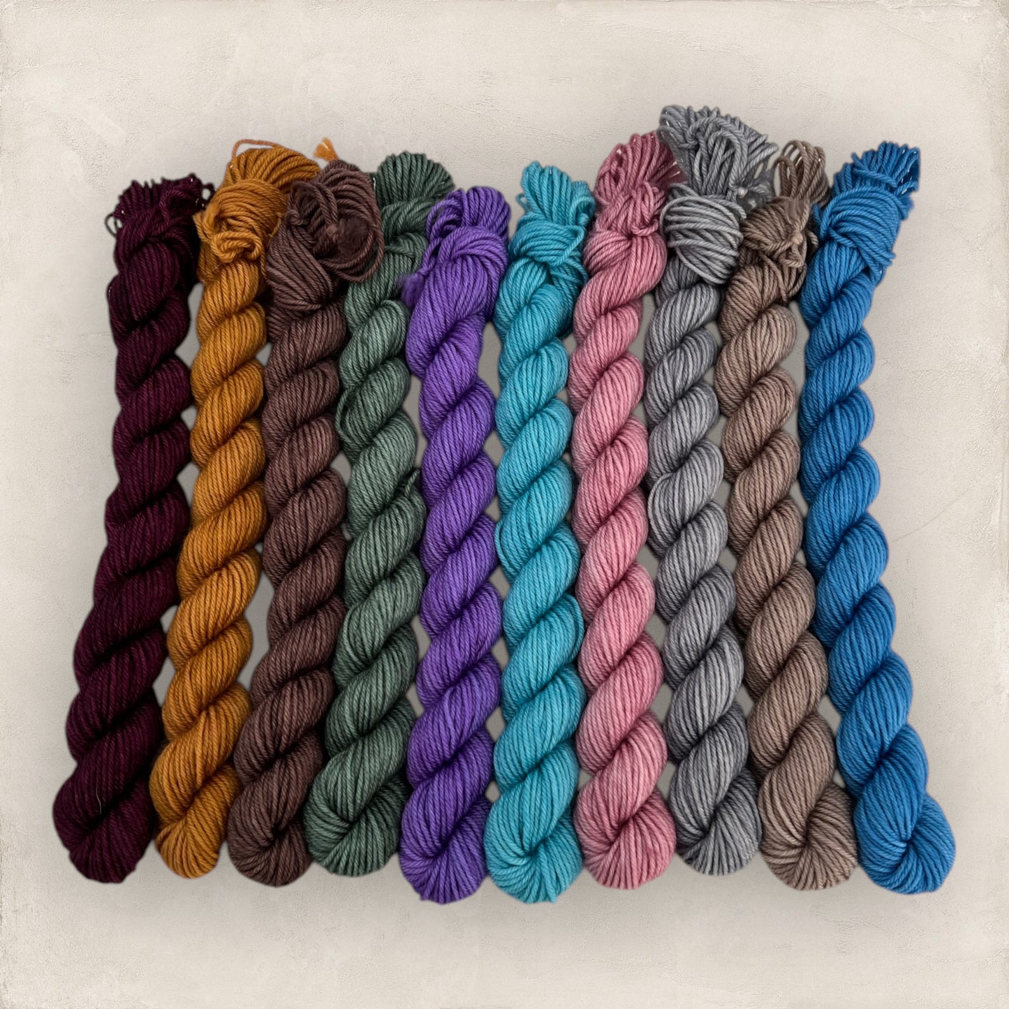 Hand Dyed Yarn Mini Skeins 10 x 10g Winter Shadows DK - Double Knitting image 0