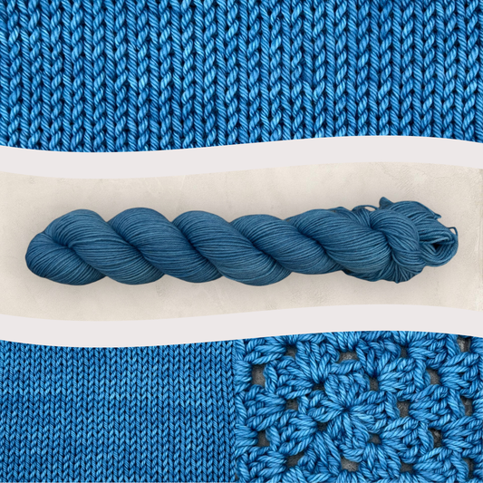 4 Ply / Sock or DK Yarn 100g- 50g - 20g -10g Indigo Denim Blue P338