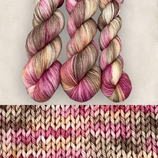 Berry Mocha DK Hand Dyed Yarn - Double Knitting