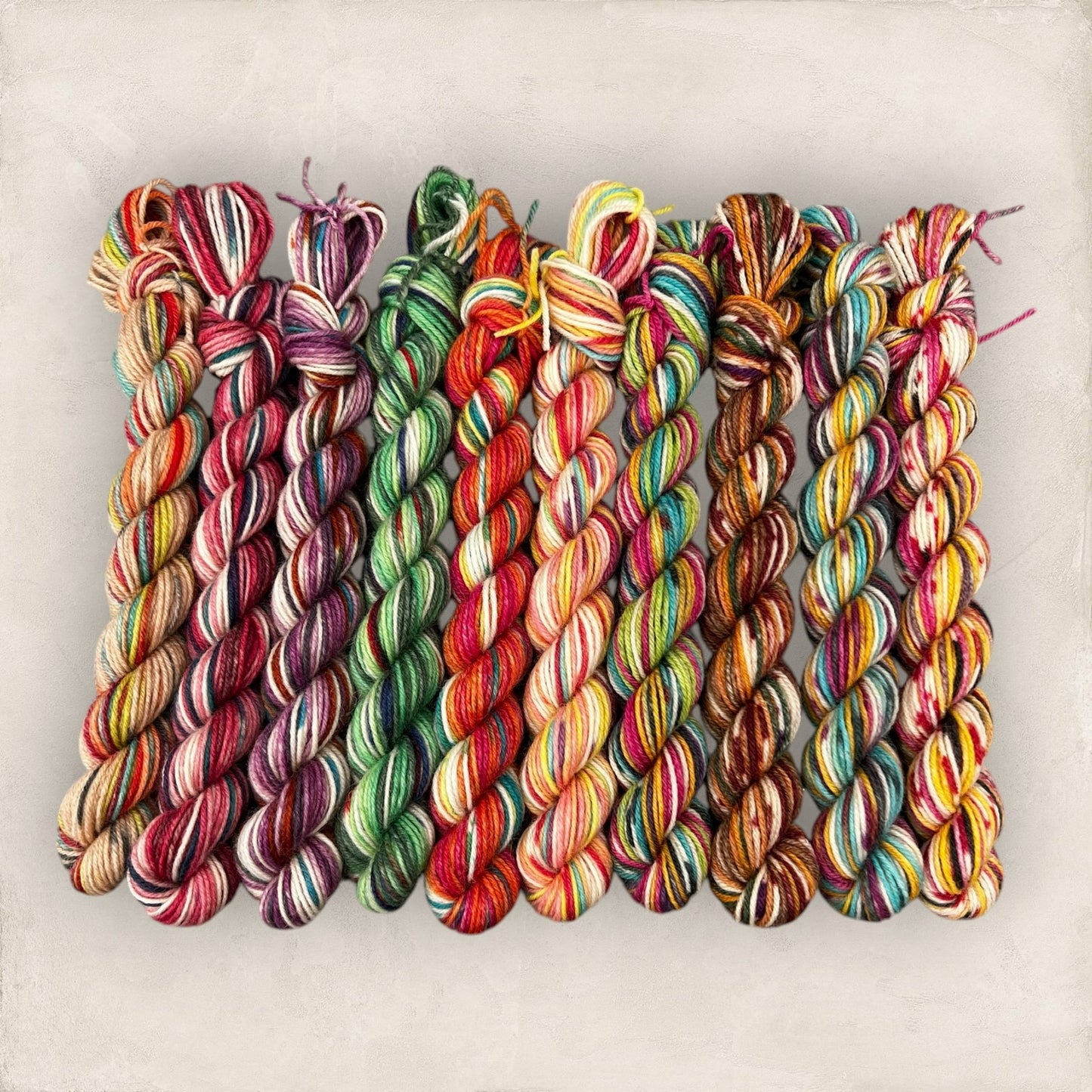 OPAL 10 x 10g Mini Skeins Knitting Crochet Wool 4Ply Mix Colour Pattern Bundle Variegated Yarn for Scrappy Socks Mitts, Hat or Cowl G22