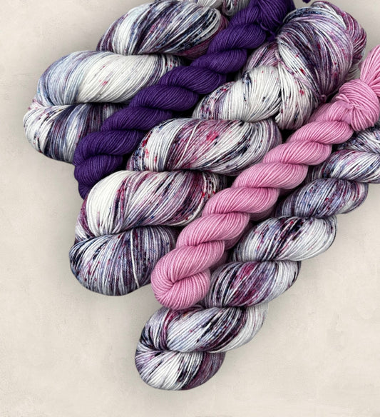 Crushed Berries Hand Dyed Yarn Sock Set 4Ply