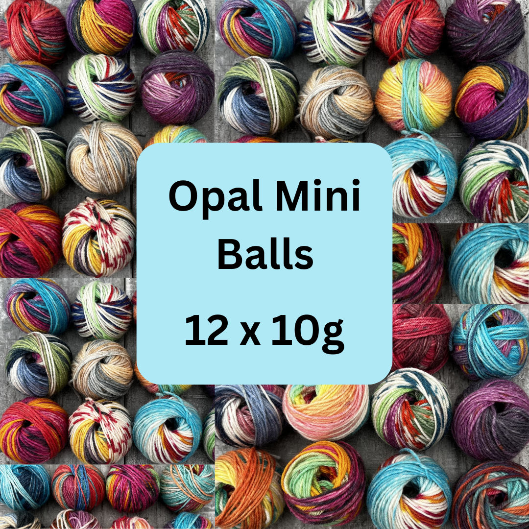Opal Mini Skein Balls 12 X 10g Mix Colour / Pattern Bundle Variegated