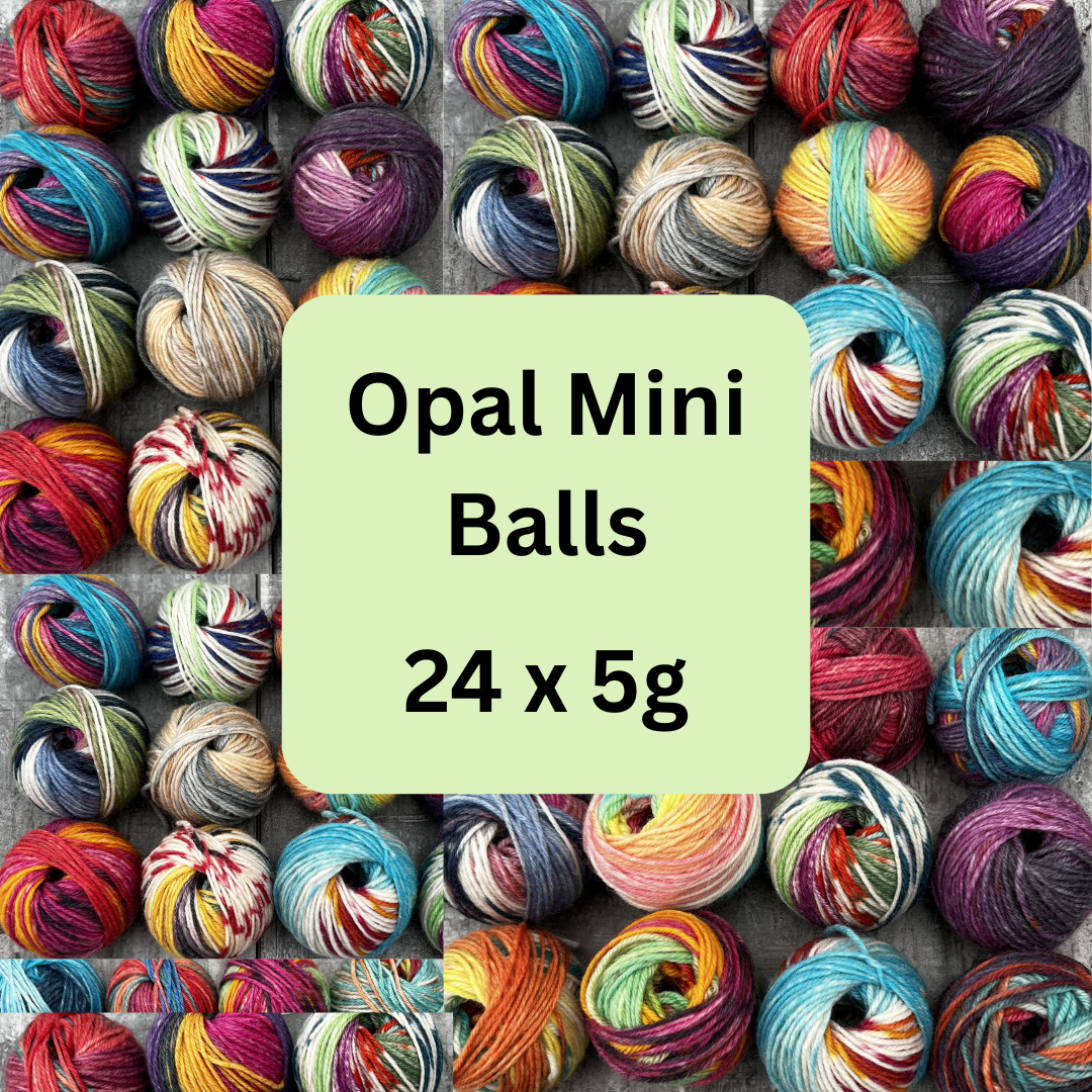 Opal Mini Skein Balls 24 x 5g Mix Colour / Pattern Bundle Variegated