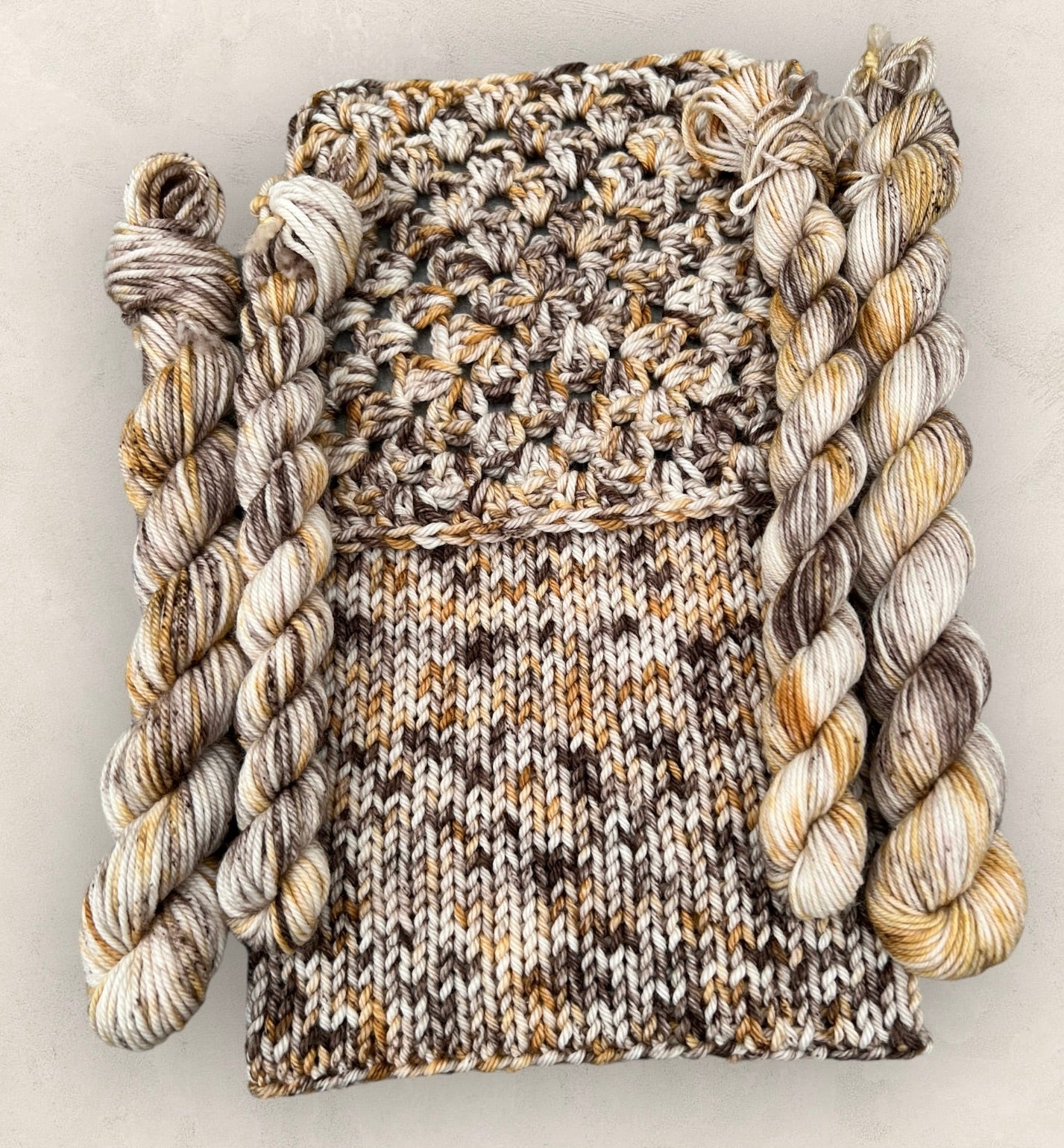 Mocha Swirl 4 Ply or DK Yarn 20g - 10g Mini Skein M83 image 3
