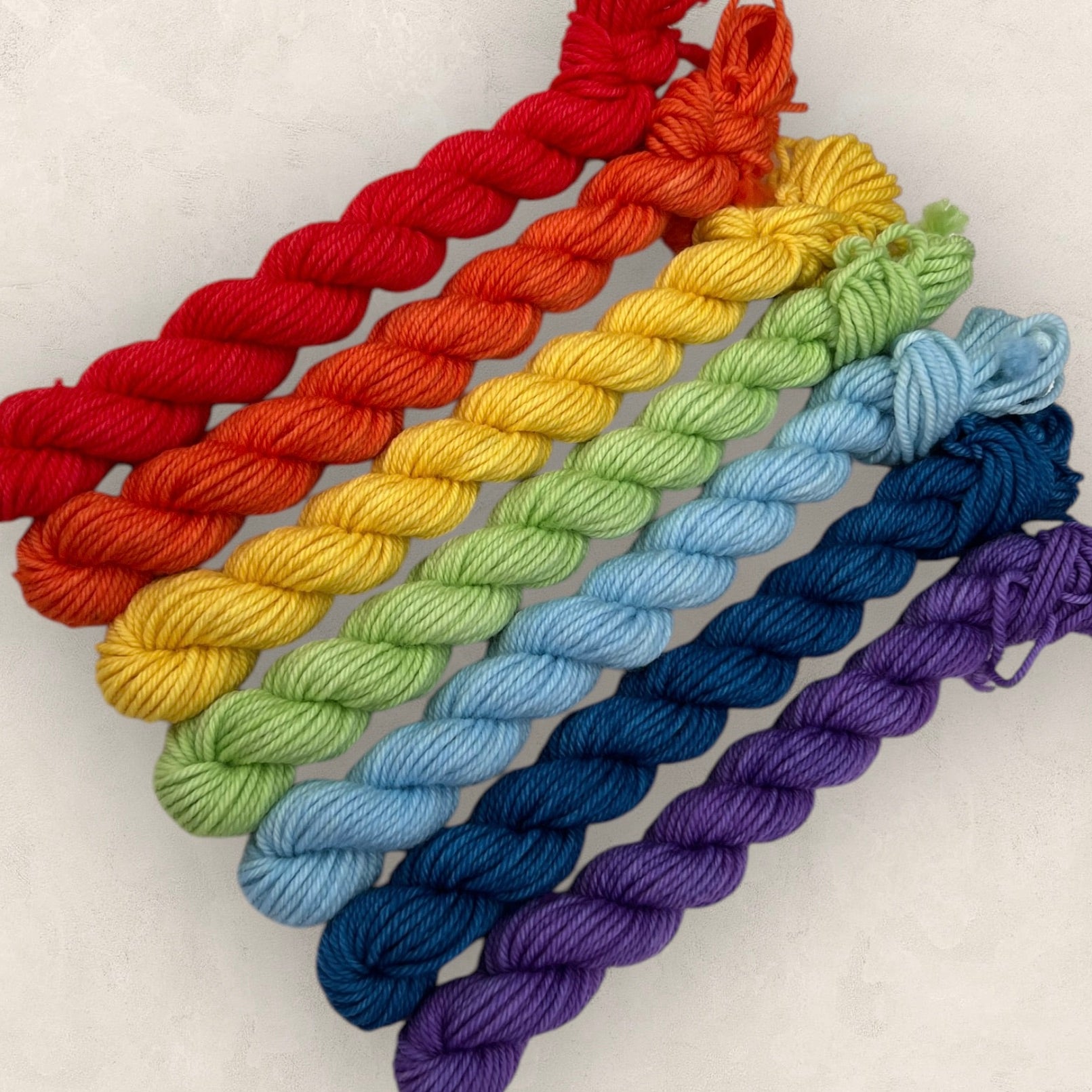 Rainbow Hand Dyed Yarn Mini Skeins 7 x 10g DK - Double Knitting image 1