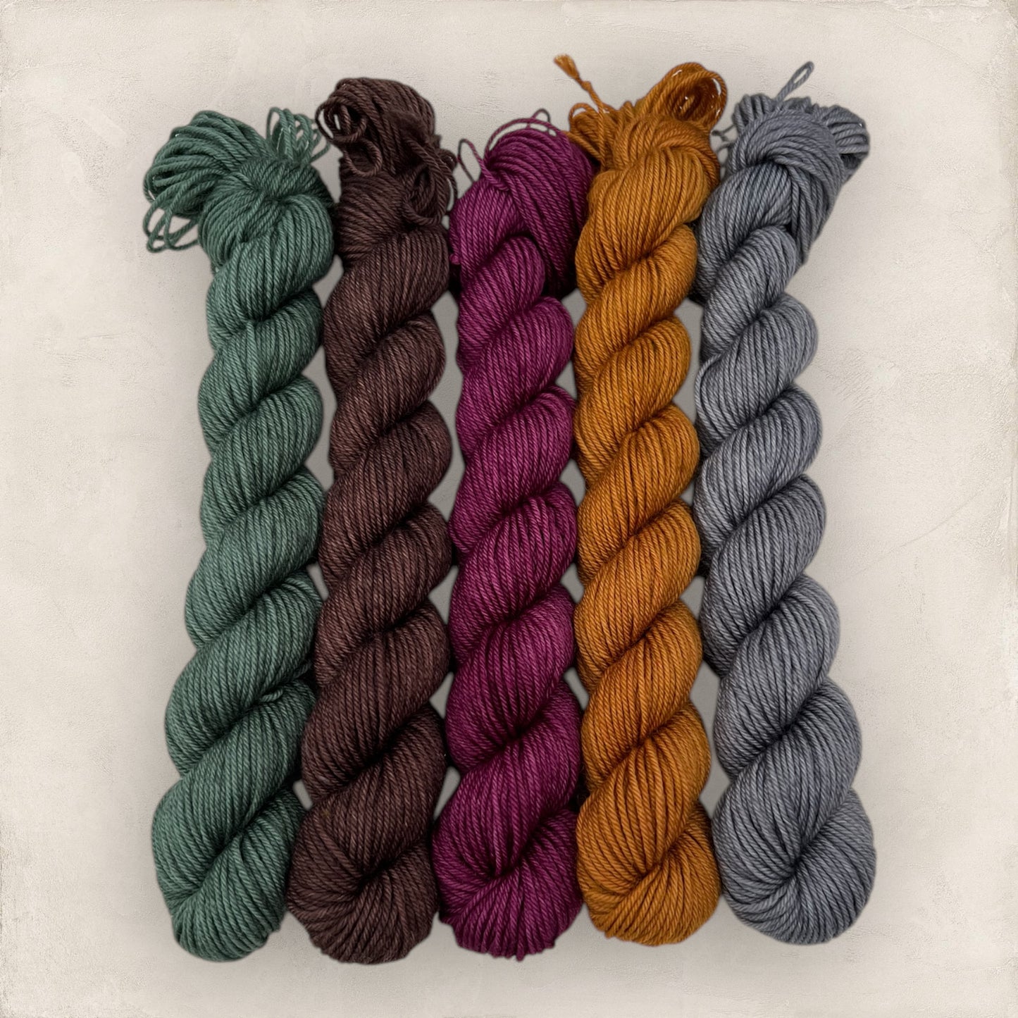 Mini Skeins Set 5 x 20g Winter Solstice 4 Ply / Sock - Fingering Weigh image 1