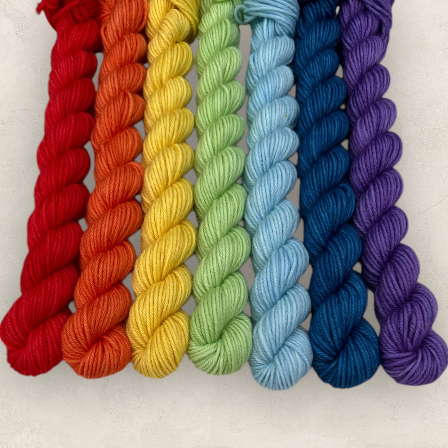 Rainbow Hand Dyed Yarn Mini Skeins 7 x 10g 4Ply / Sock image 2